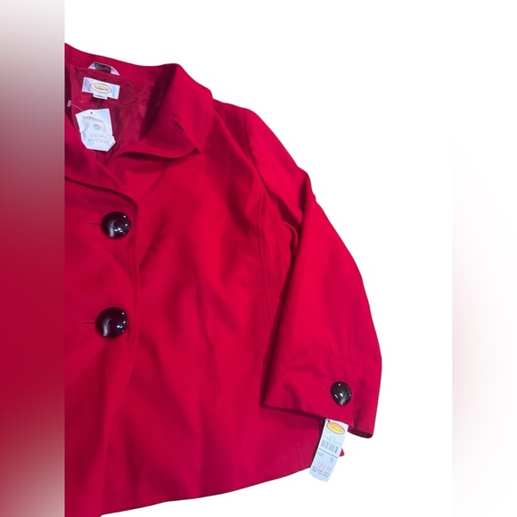 NWT Vintage Talbots Wool Notched Collar Red 2 Button Blazer Woman’s Sz 18 Career - Picture 5 of 9